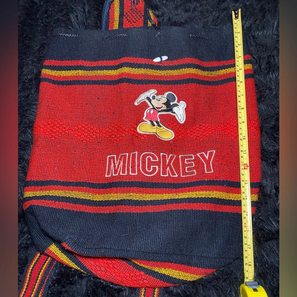 Backpack Disney Mickey Mouse Woven Black Red White‎ Embroidered Patch Wool